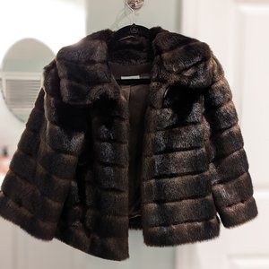 EUC Calvin Klein Faux Fur Cropped Jacket
